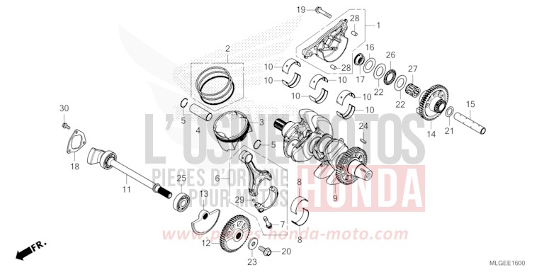 VILEBREQUIN/PISTON de Africa Twin DCT MAT IRIDIUM GRAY METALLIC (NHC64) 2023